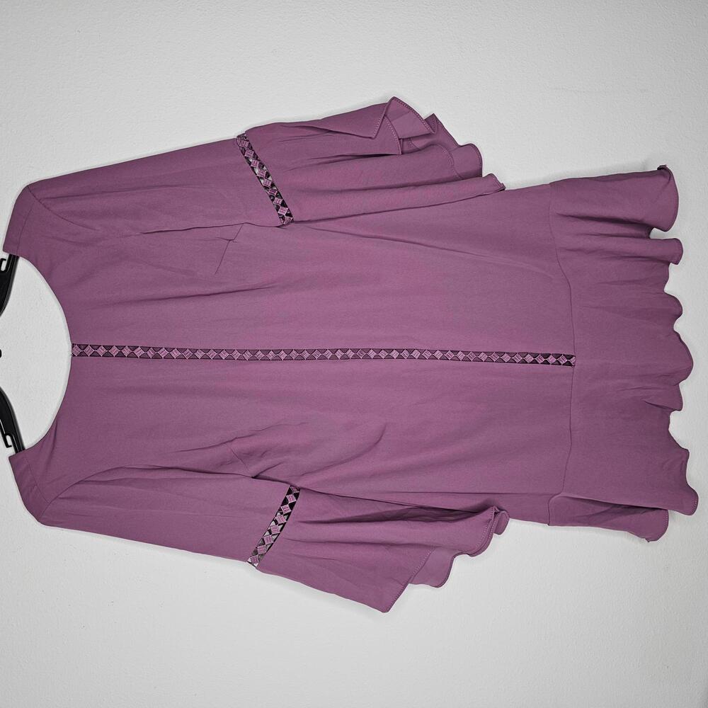 NWT White House Black Market Women's Warm Violet/Drama Sleeve Shift Dress Size 4